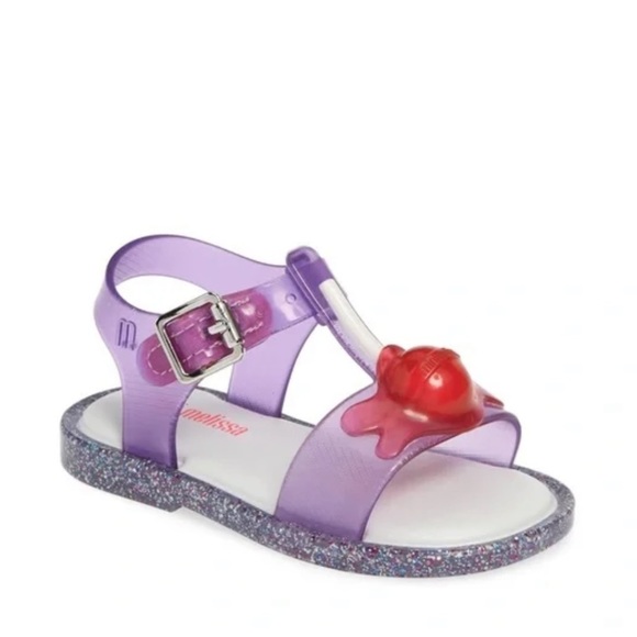 Mini Melissa Purple and Red Kids Sandals - Picture 2 of 10